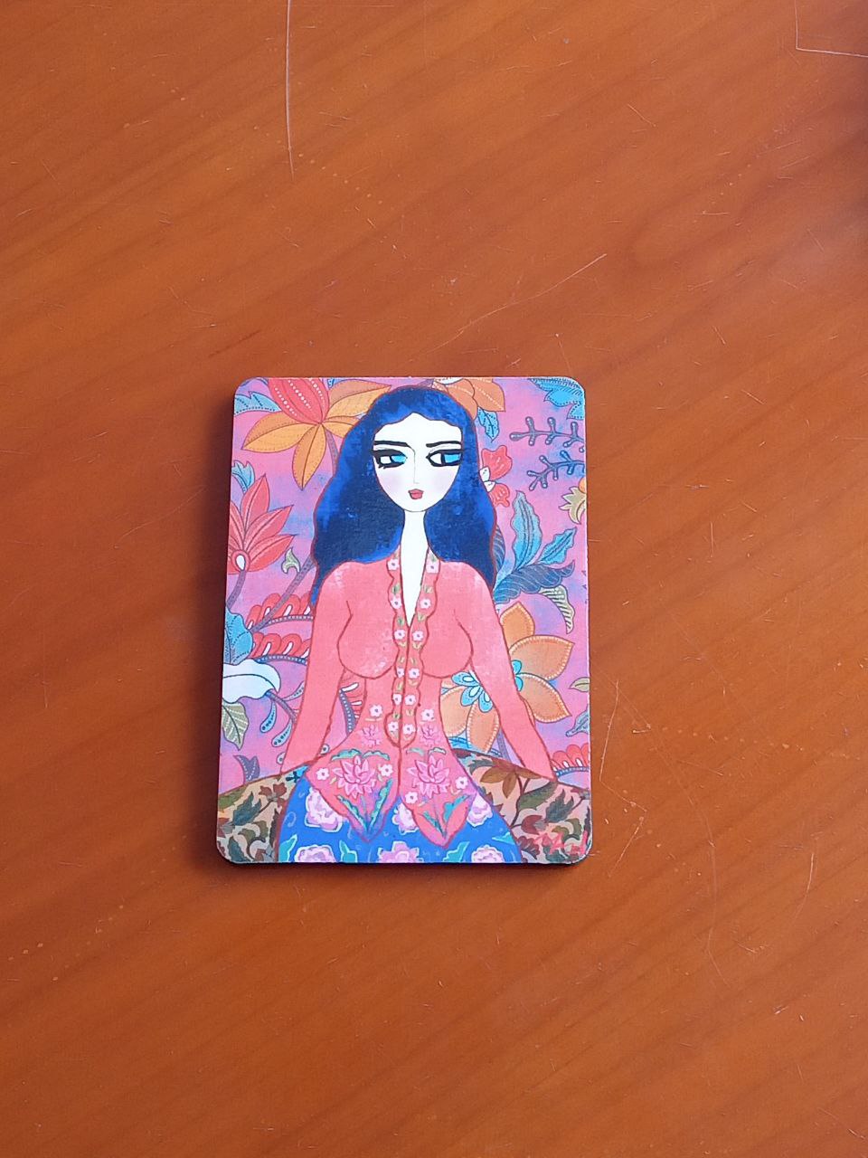 Little Miss Kebaya magnet, fridge magnet, batik, painting, original design