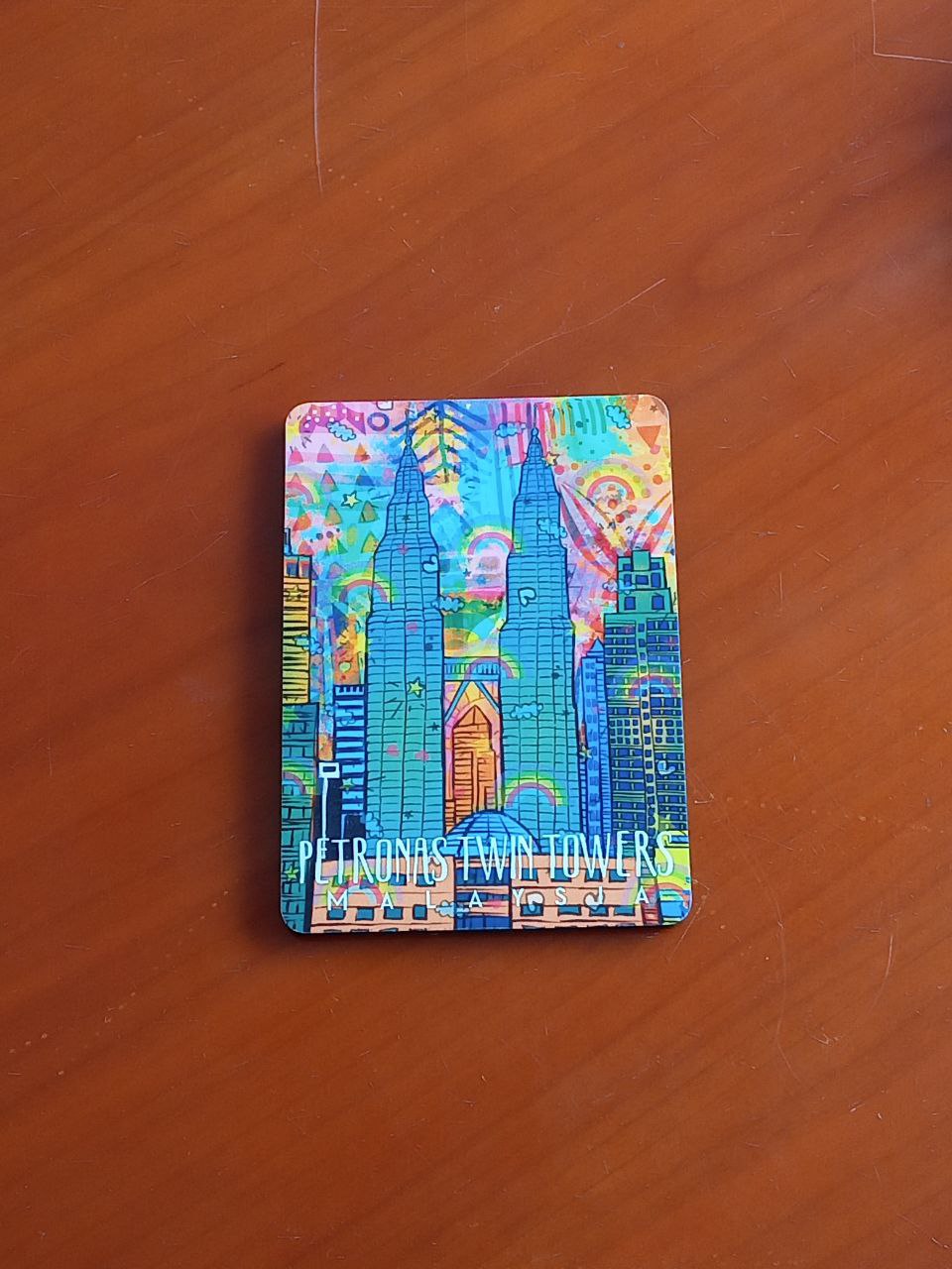 Batik KLCC magnet, fridge magnet, batik, painting, original design