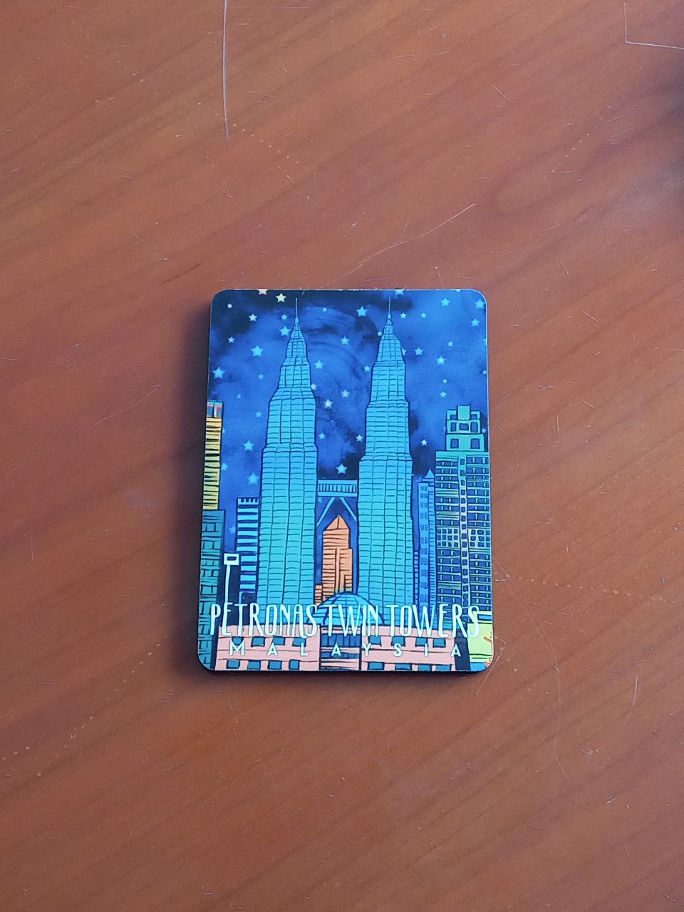 Starry Night KLCC magnet, fridge magnet, batik, painting, original design