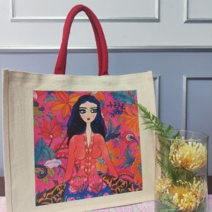 tote bag, batik, malaysian, kebaya, black bag, white bag, original work, painting,